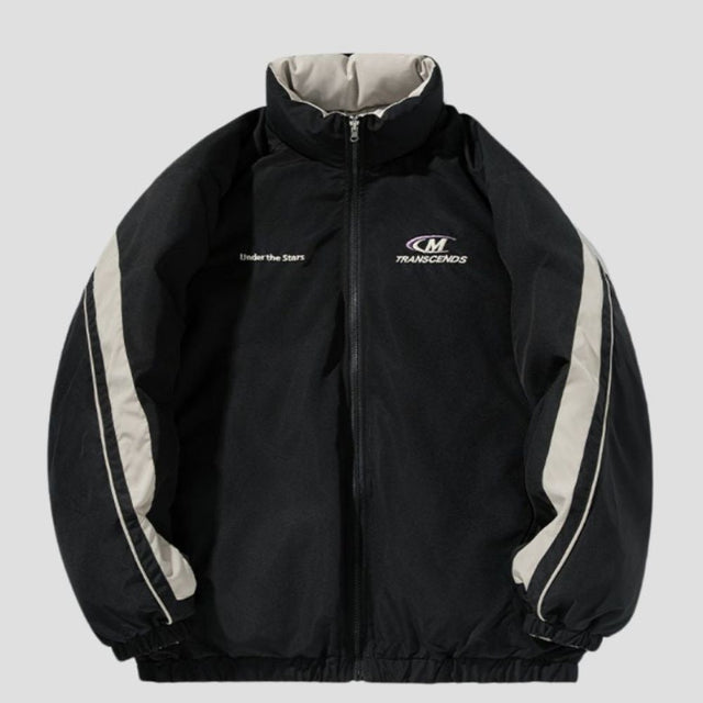 Wendejacke aus Baumwolle mit Buchstabenprint