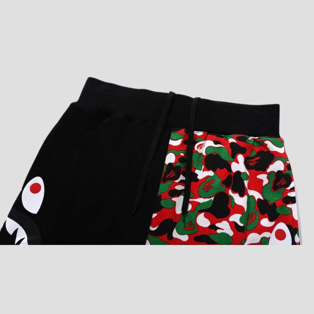 Loose-fit unisex shorts with hip-hop inspired shark camouflage