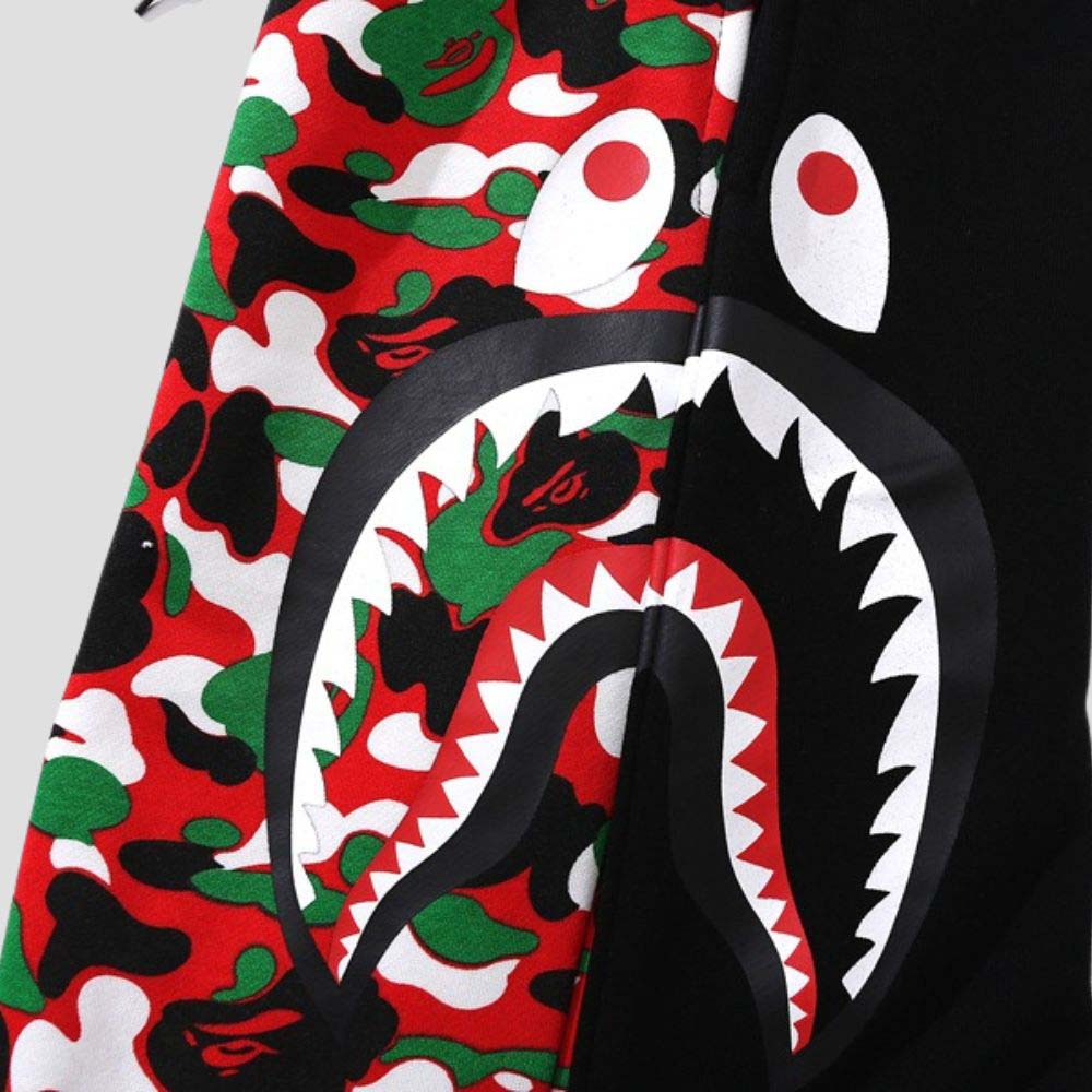 Hip-hop style unisex shorts with shark camo print