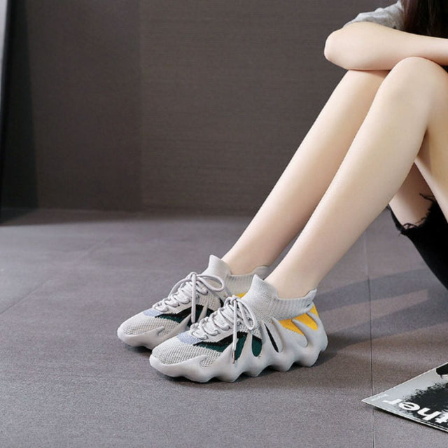 Close-up showing breathable seamless material