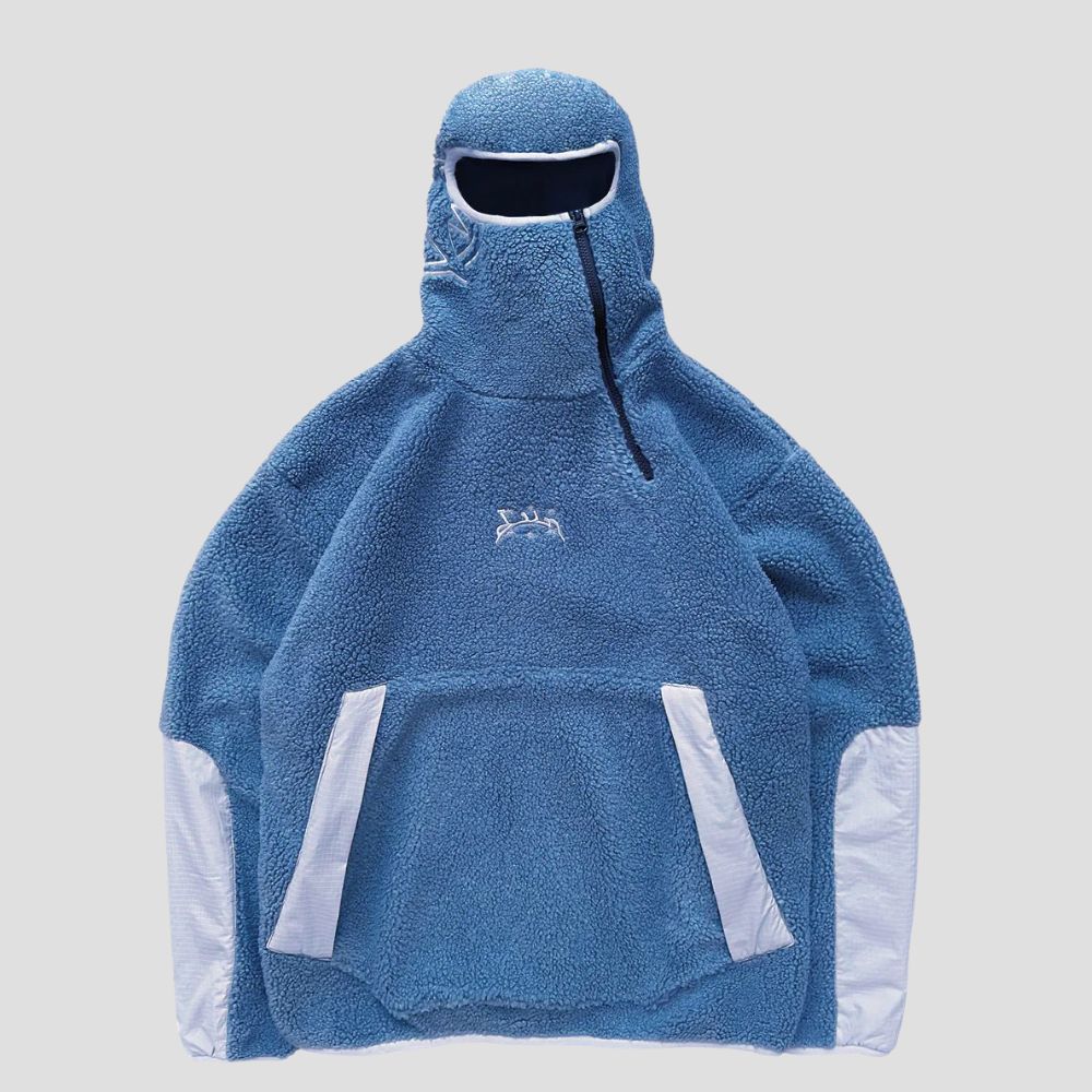 High Neck Fleece Pullover Hoodie