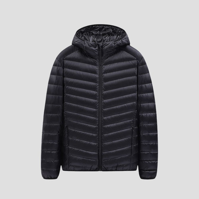 Front view of the Plus-Size Oversized Down Jacket showcasing its relaxed fit and premium down insulation