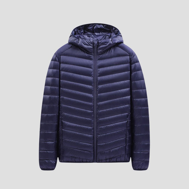 Front view of the Plus-Size Oversized Down Jacket showcasing its relaxed fit and premium down insulation
