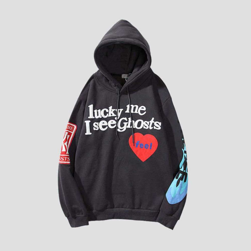 Red Heart Graffiti Cotton Hoodie