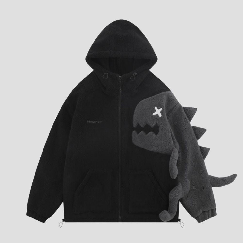 Retro Dino Fleece Hoodie