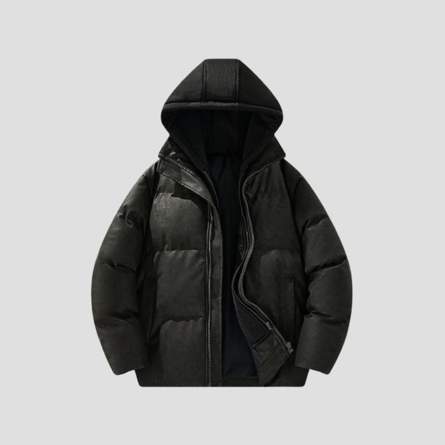 Front view of Short Hooded Cotton Jacket.