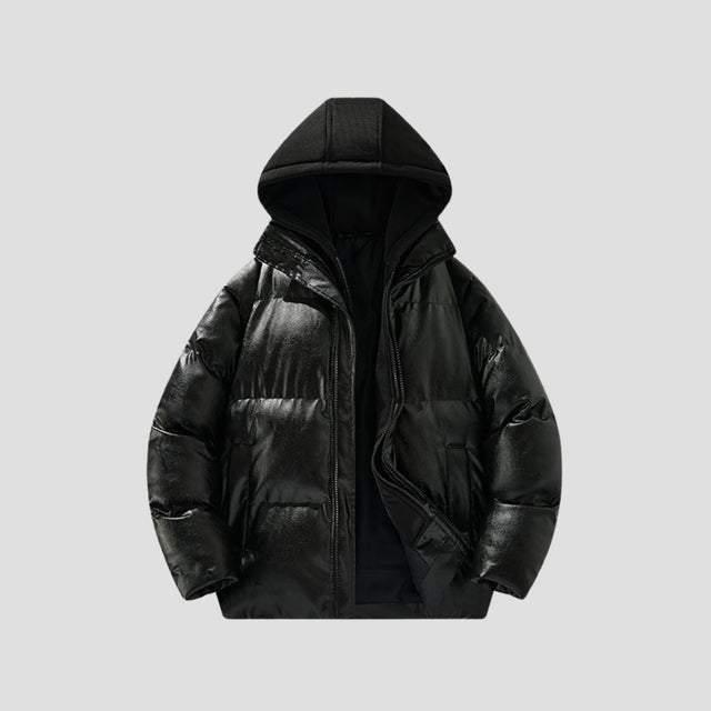 Front view of Short Hooded Cotton Jacket.