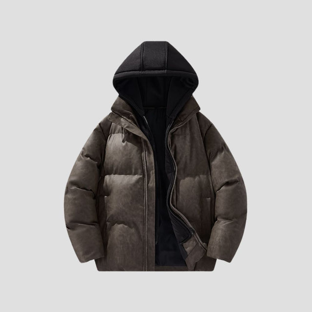 Front view of Short Hooded Cotton Jacket.