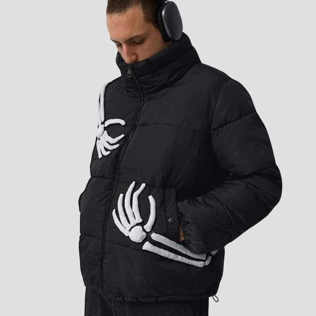 Cozy puffer jacket designed for both men and women.