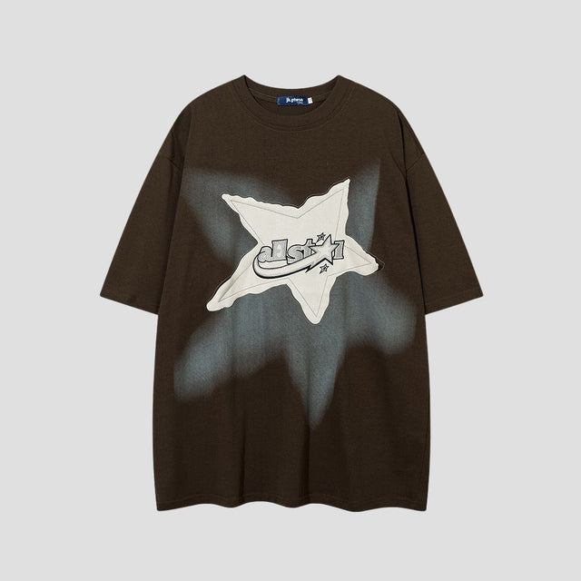 Star Patch T-Shirt - Brown