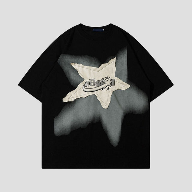Star-Patch-T-Shirt - Black