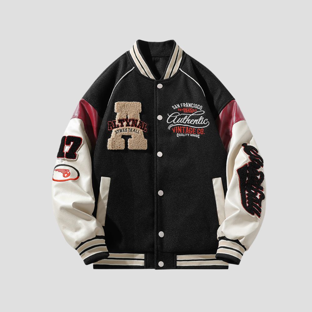 Front view of the Thickened Versatile Jacket showing its classic design.