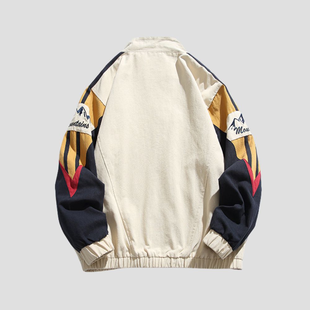 Breathable jacket with stand collar and unisex loose fit