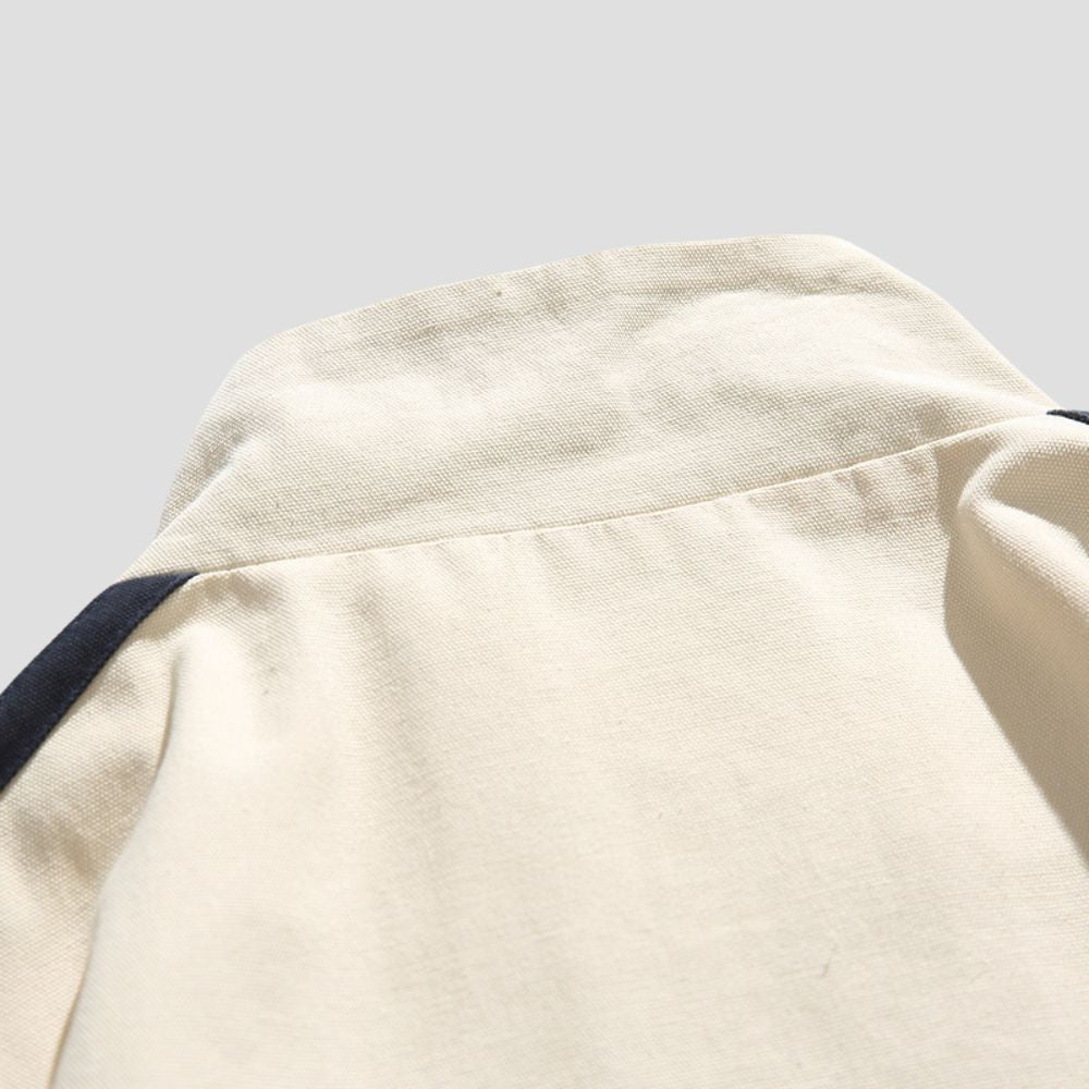 Streetwear jacket with color block style and soft touch