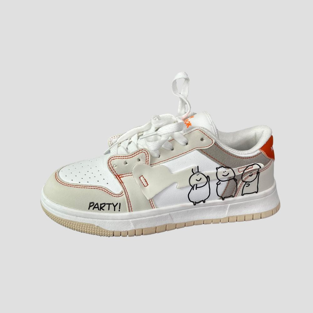 Side view of Vintage Graffiti Casual Shoes featuring unique design