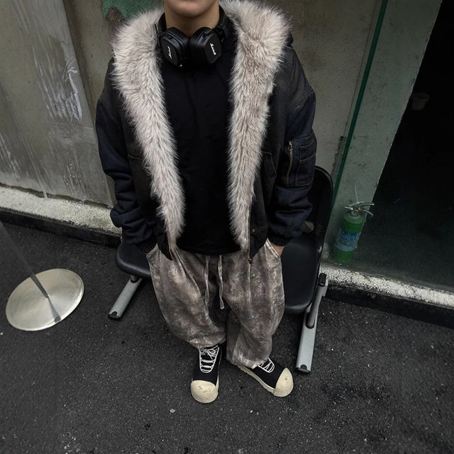 Vintage Distressed Hooded Jacket