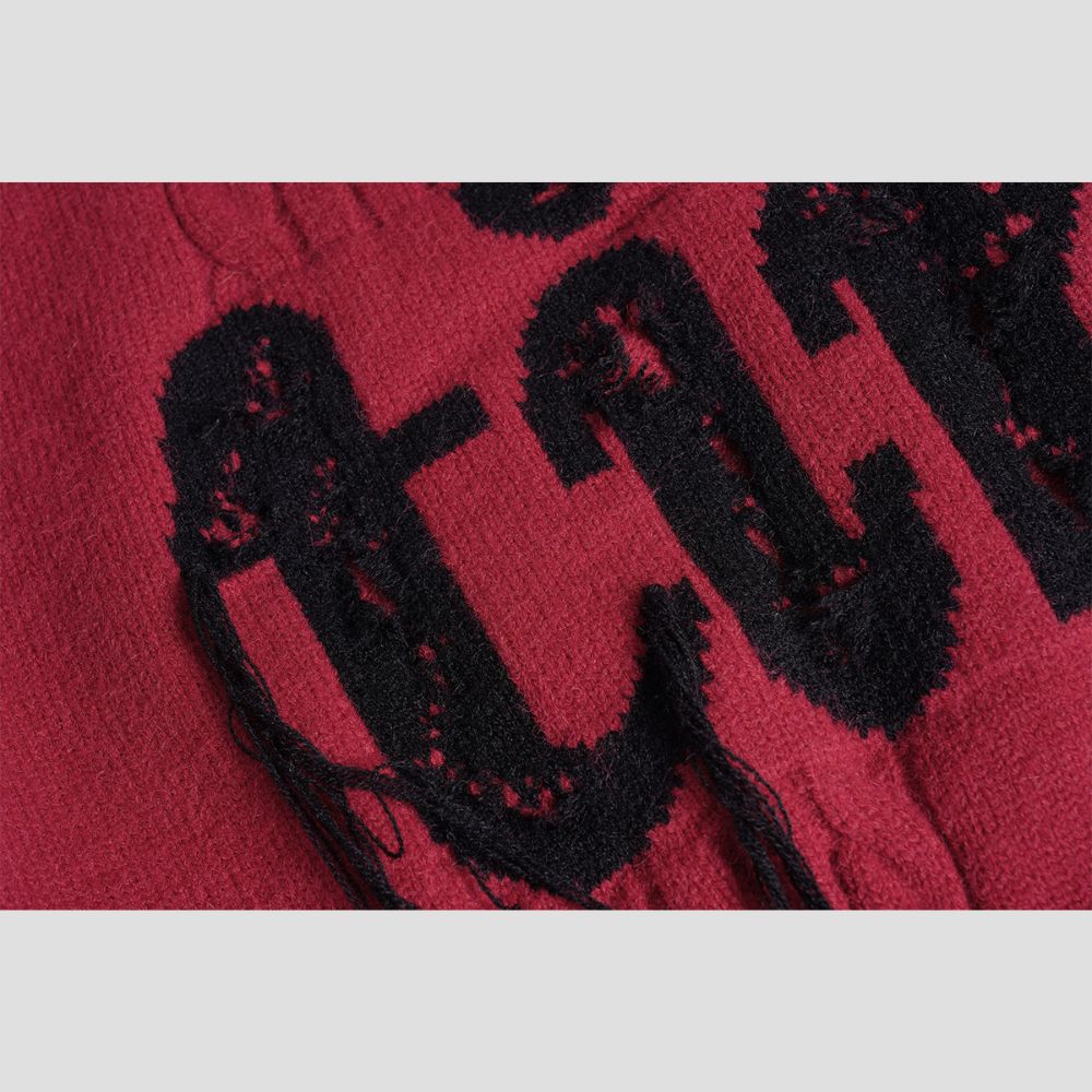 Vintage Fringe Letter Sweater