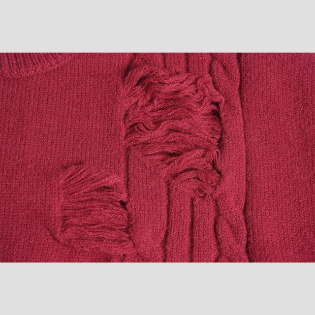 Vintage Fringe Letter Sweater