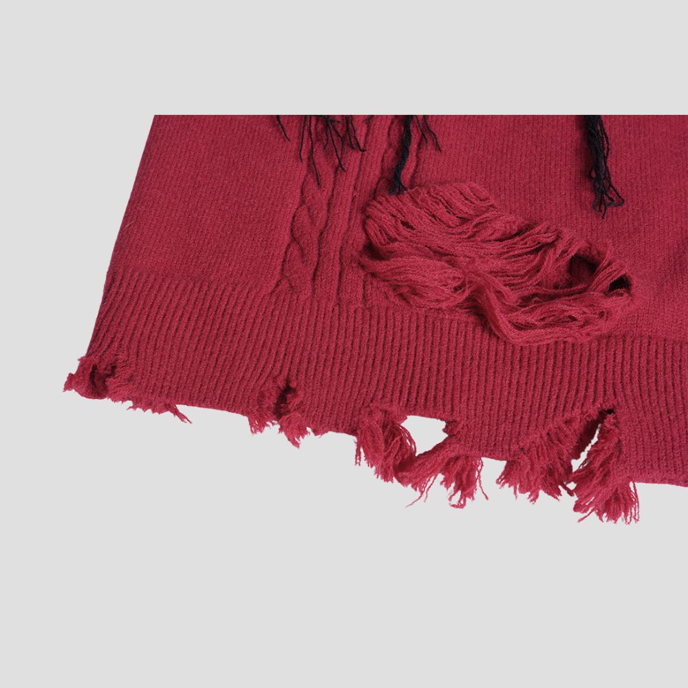 Vintage Fringe Letter Sweater