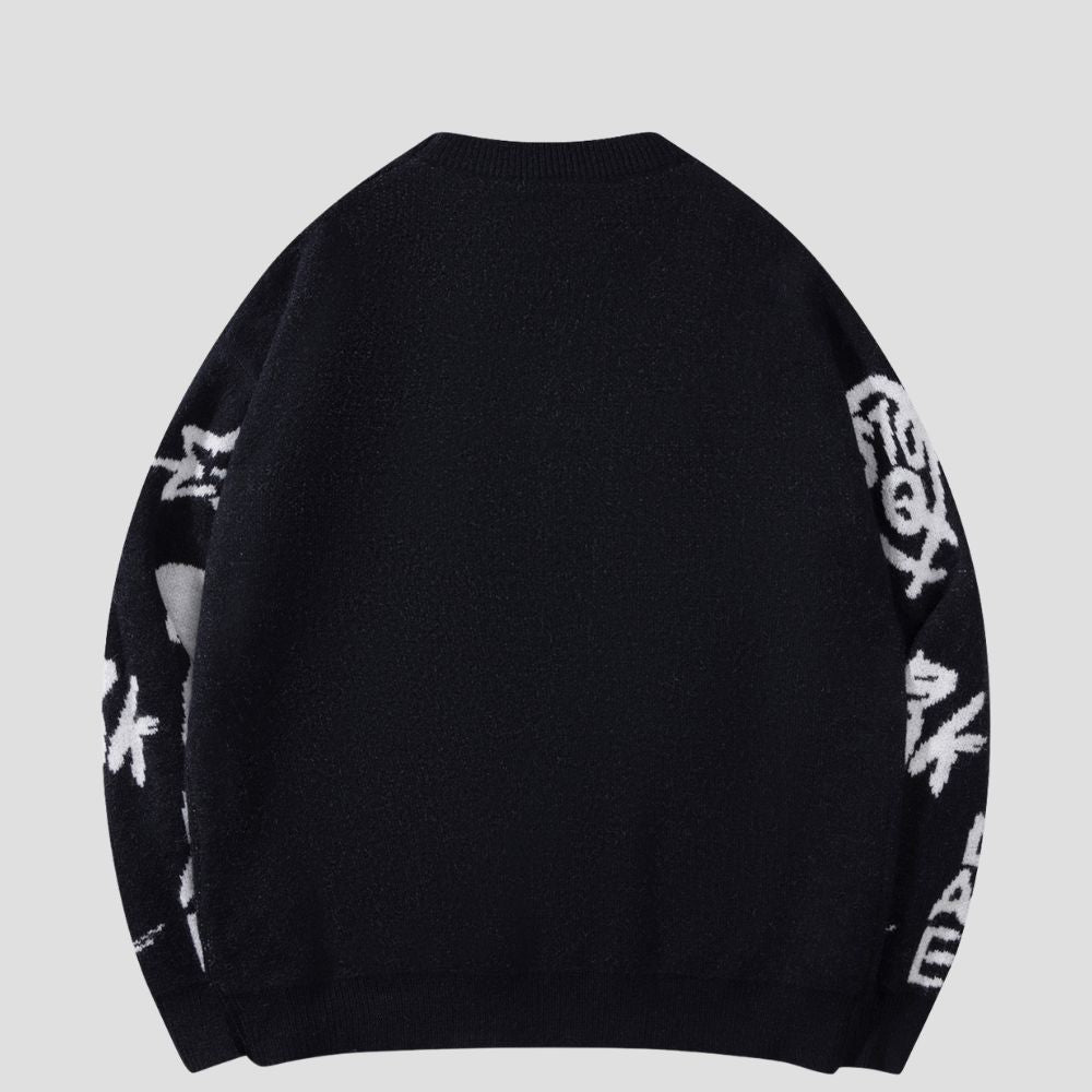 Vintage Skull Jacquard Sweater