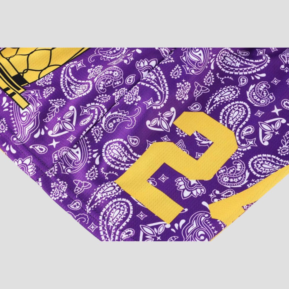 Comfortable shorts with an embroidery pattern, cooling fabric, and color block.