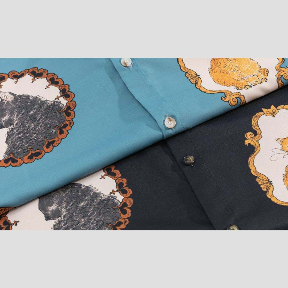 Stylish hip-hop shirt with cat graffiti design, cooling fabric, and loose fit.