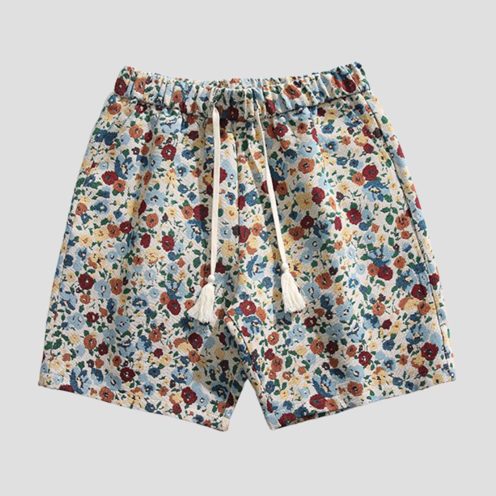 Comfortable shorts with cooling fabric, embroidery details, and color block.