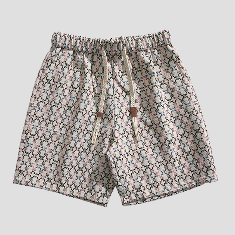 Stylish unisex shorts with color block design and cooling fabric for travel.