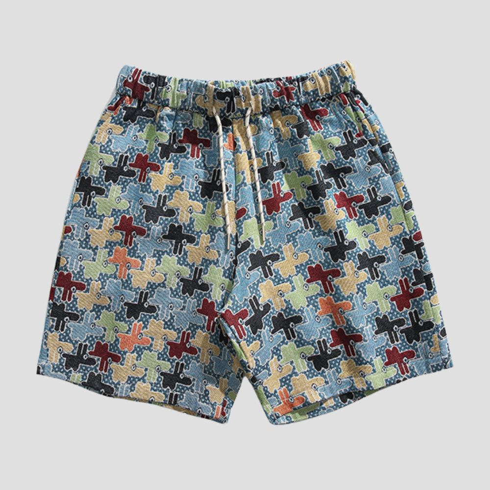 Casual shorts with an embroidery pattern, cooling fabric, and travel style.