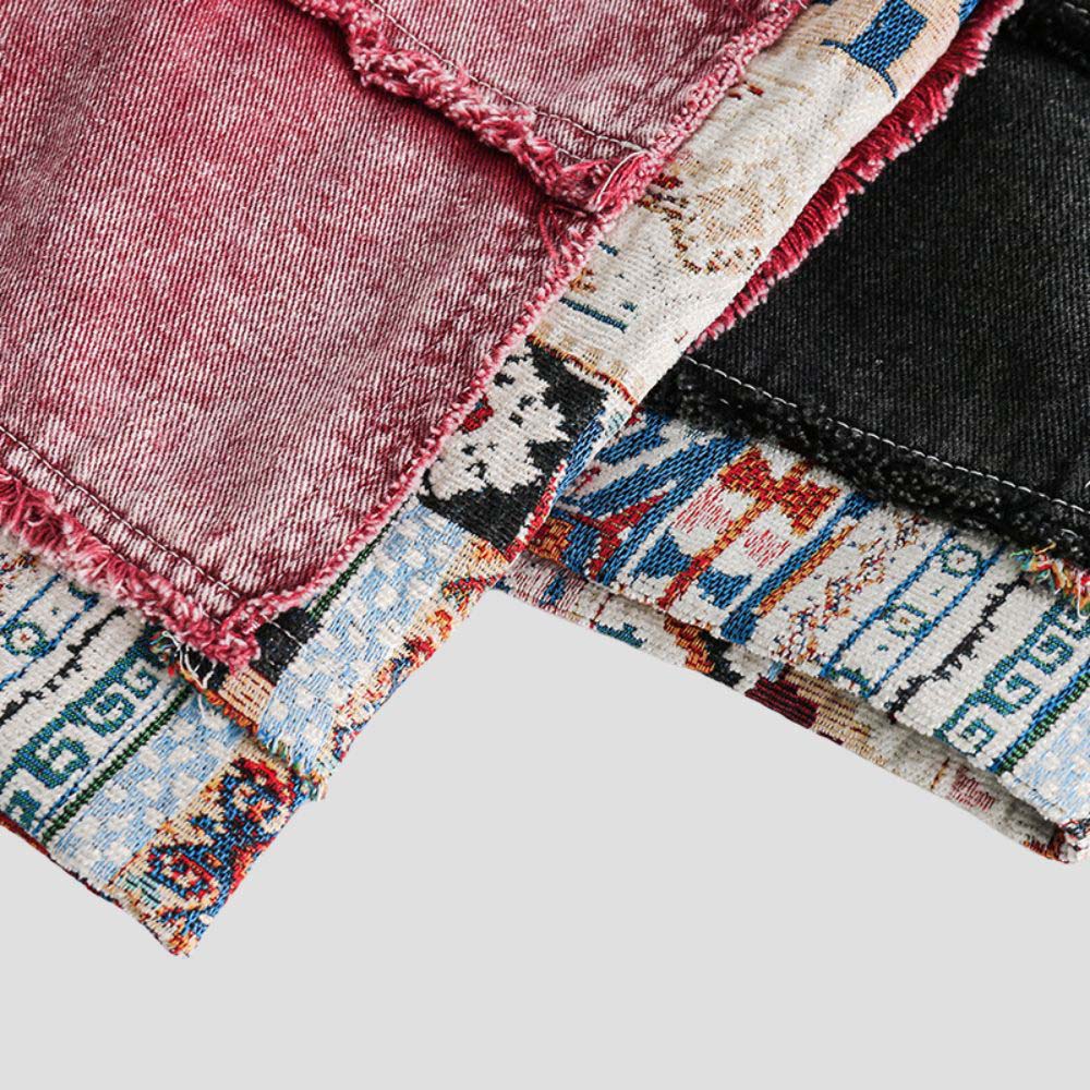 Street style denim shorts with unique details.