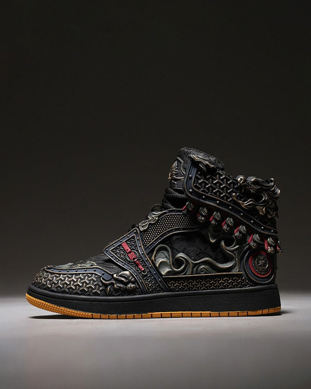 Wukong-Armor High-Top Sneakers – Black & Gold