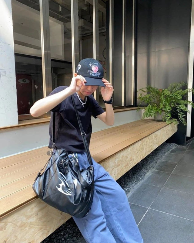 Hand-Studded Multi-Way Shoulder Bag