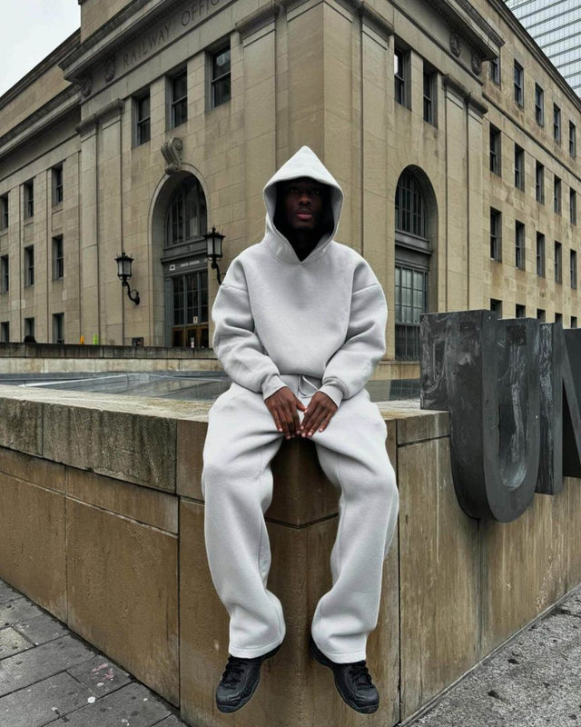 Solid Color Hooded Tracksuit