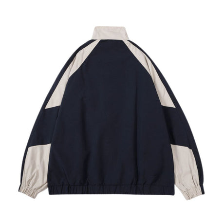 Stand Collar Colorblock Jacket