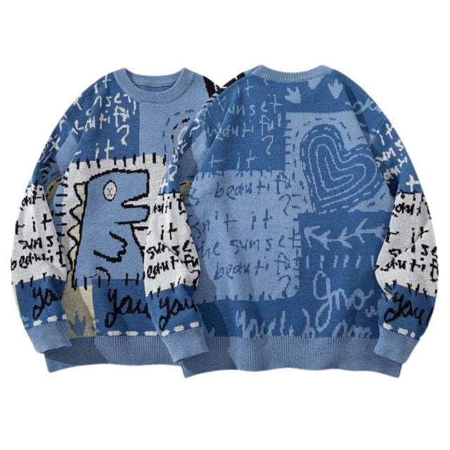 Dinosaur Jacquard Knit Sweater