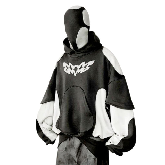 Patchwork Color-Block Pullover Sweatshirt