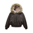 Vintage Hooded Fur Collar Jacket
