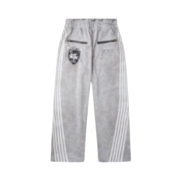 Vintage Design Three-Stripe Print Hoodie Set