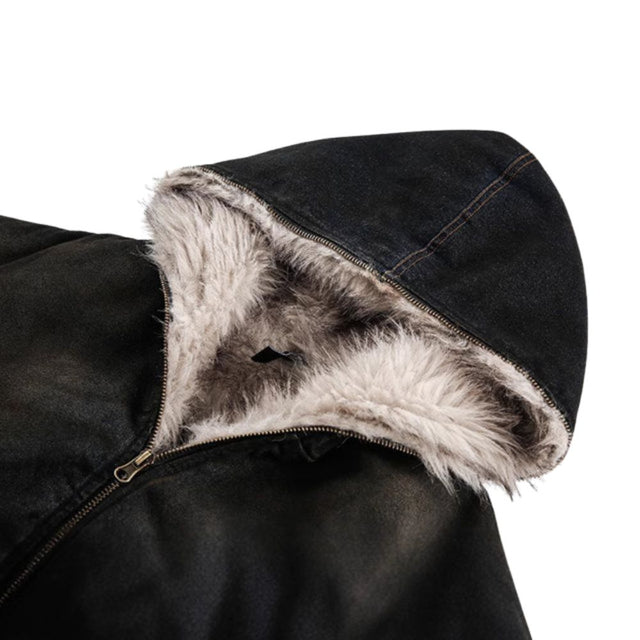 Vintage Distressed Hooded Jacket