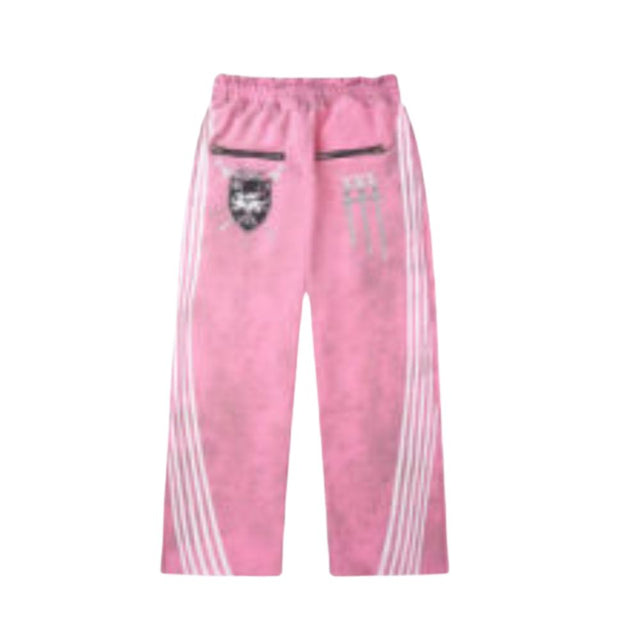 Vintage Design Three-Stripe Print Hoodie Set