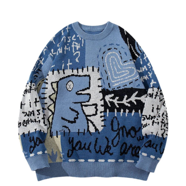 Dinosaur Jacquard Knit Sweater