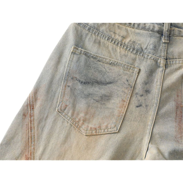 Retro Tie-Dye Baggy Denim Trousers