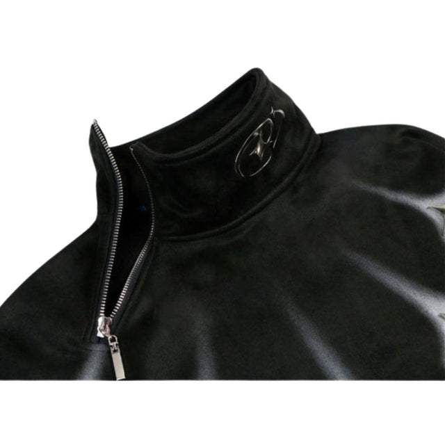 Sweatshirt mit hohem Kragen und Reißverschlussverzierung