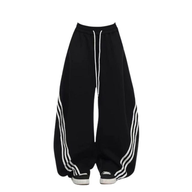 Loose Draped Wide-Leg Pants