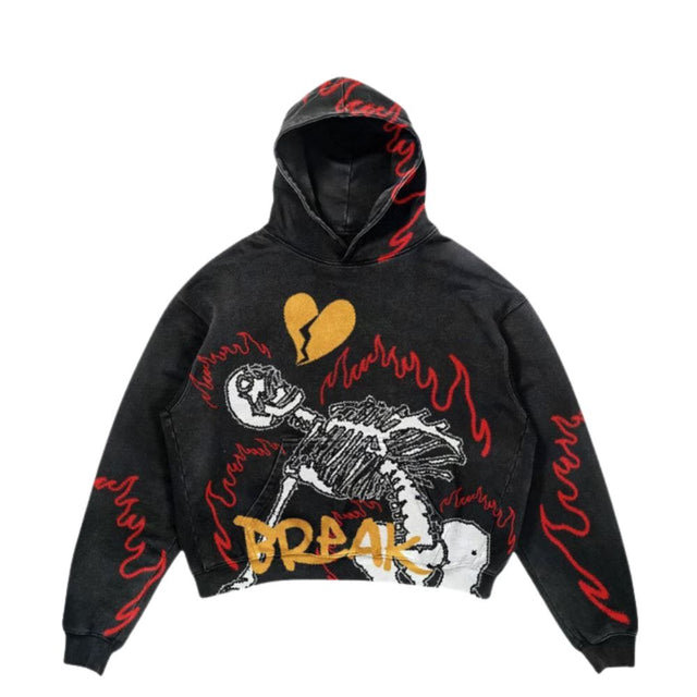 Skull Art Printed Hoodie