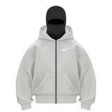 Unique Double-Hood Zipper Hoodie