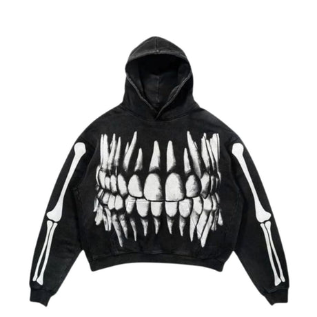 Smoking Skull Graphic Hoodie