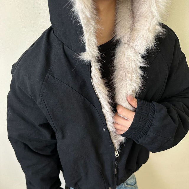 Fur Collar Padded Hooded Jacket