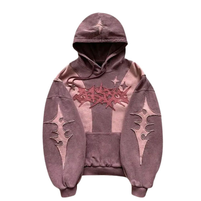 Streetwear Y2K Patchwork Hoodie