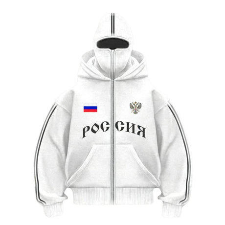 Hoodie mit doppelter Kapuze und Buchstaben